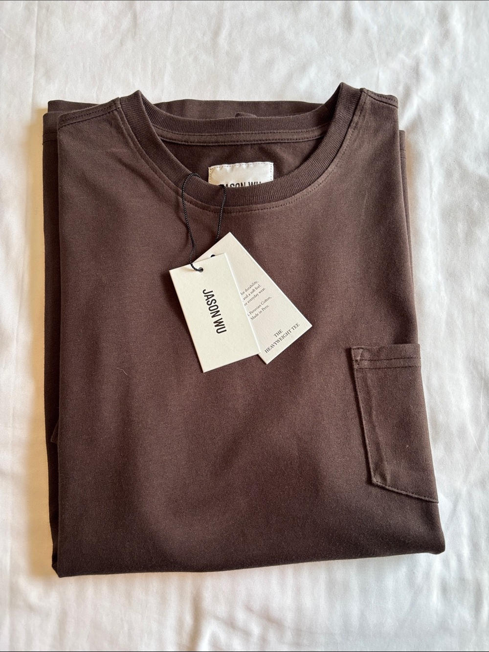 Jason Wu Short Sleeve Pocket Tee in Dark Brown